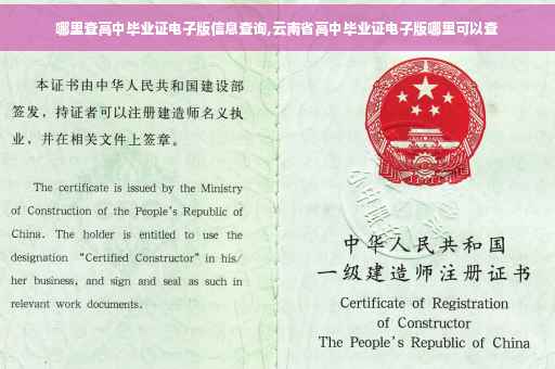 哪里查高中毕业证电子版信息查询,云南省高中毕业证电子版哪里可以查