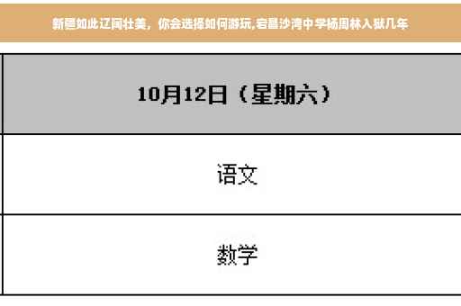 新疆如此辽阔壮美，你会选择如何游玩,宕昌沙湾中学杨周林入狱几年