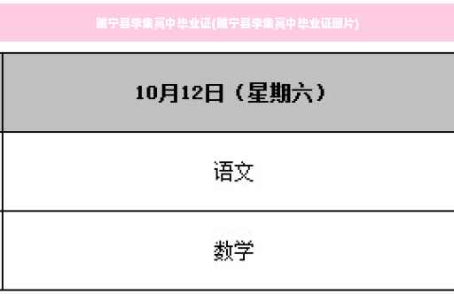 睢宁县李集高中毕业证(睢宁县李集高中毕业证图片)