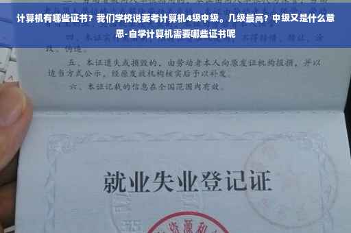 计算机有哪些证书？我们学校说要考计算机4级中级。几级最高？中级又是什么意思-自学计算机需要哪些证书呢