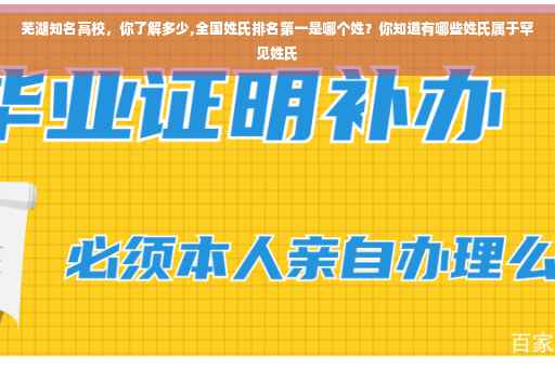 芜湖知名高校，你了解多少,全国姓氏排名第一是哪个姓？你知道有哪些姓氏属于罕见姓氏