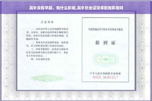 高中没有学籍，有什么影响,高中毕业证没拿到有影响吗