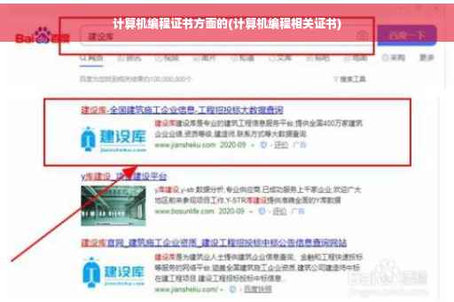 计算机编程证书方面的(计算机编程相关证书)