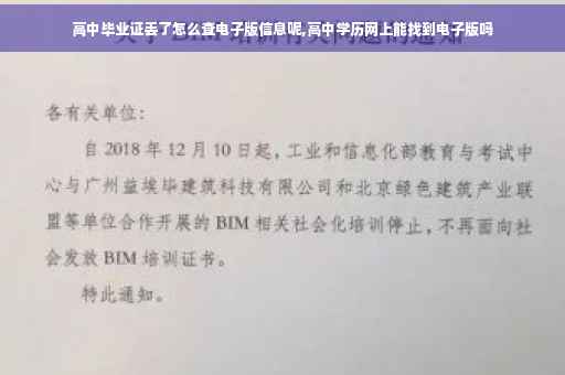 高中毕业证丢了怎么查电子版信息呢,高中学历网上能找到电子版吗