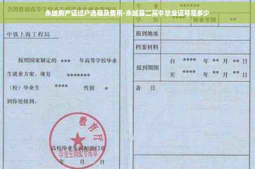 永城房产证过户流程及费用-永城县二高中毕业证号是多少