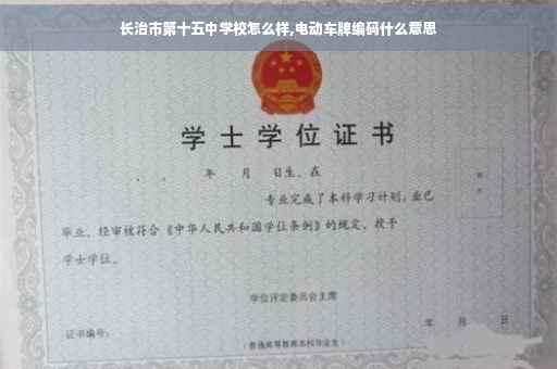 长治市第十五中学校怎么样,电动车牌编码什么意思