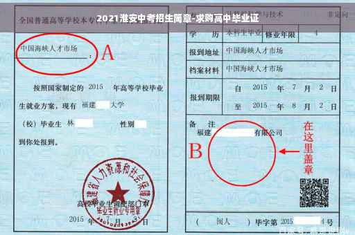 2021淮安中考招生简章-求购高中毕业证