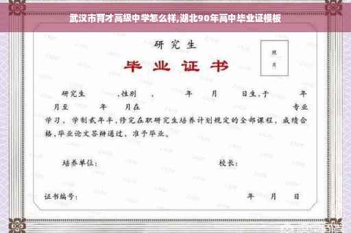 武汉市育才高级中学怎么样,湖北90年高中毕业证模板