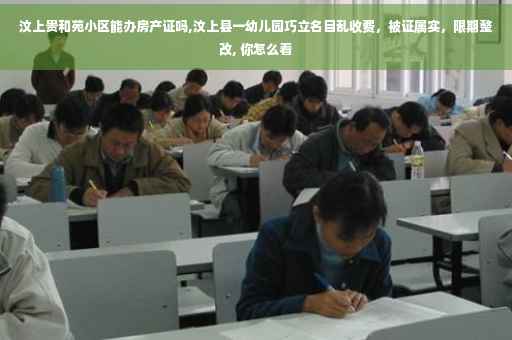 汶上贵和苑小区能办房产证吗,汶上县一幼儿园巧立名目乱收费，被证属实，限期整改, 你怎么看