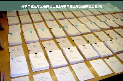 高中毕业证怎么在微信上查(高中毕业证怎么在微信上查询)