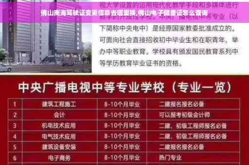 佛山南海驾驶证变更信息去哪里换,佛山电子健康证怎么查询