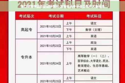 海口经济学院毕业证好拿吗-海南省高中毕业证图片大全高清
