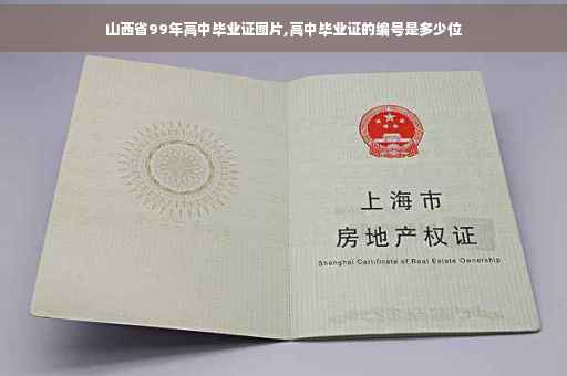 山西省99年高中毕业证图片,高中毕业证的编号是多少位