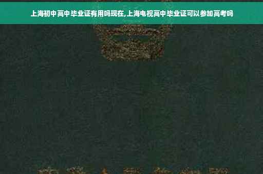 上海初中高中毕业证有用吗现在,上海电视高中毕业证可以参加高考吗