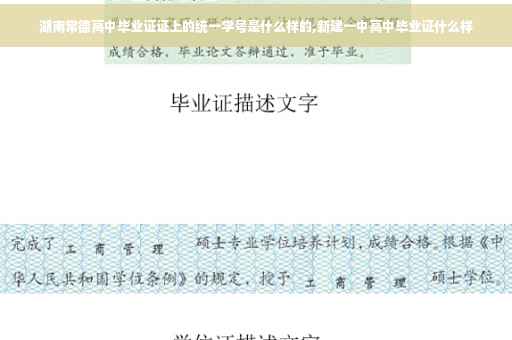 湖南常德高中毕业证证上的统一学号是什么样的,新建一中高中毕业证什么样