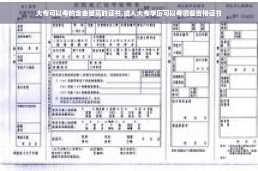 大专可以考的含金量高的证书,成人大专学历可以考哪些资格证书