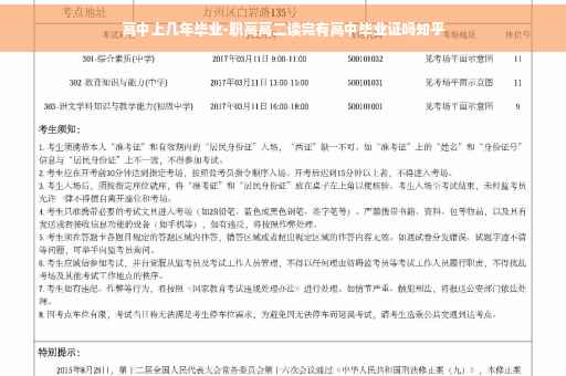高中上几年毕业-职高高二读完有高中毕业证吗知乎