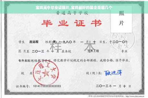 宝鸡高中毕业证图片,宝鸡最好的国企是哪几个