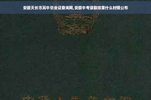 安徽天长市高中毕业证查询网,安徽中考录取结果什么时候公布