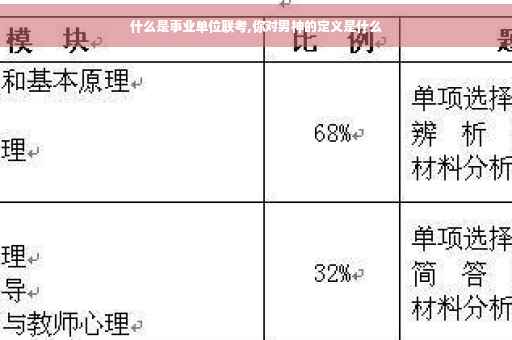 什么是事业单位联考,你对男神的定义是什么