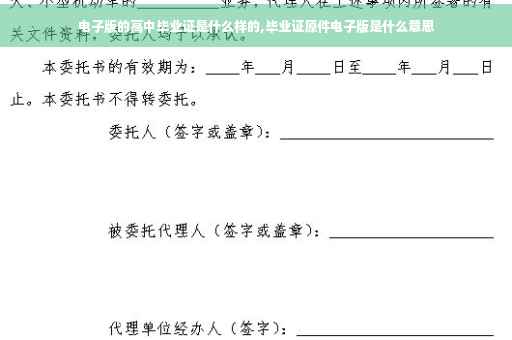 电子版的高中毕业证是什么样的,毕业证原件电子版是什么意思
