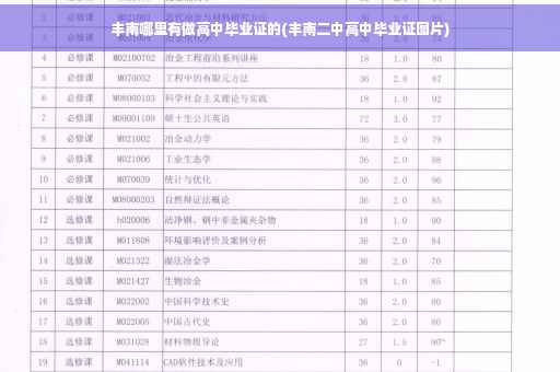 丰南哪里有做高中毕业证的(丰南二中高中毕业证图片)