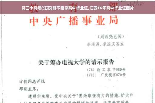 高二小高考(江苏)能不能拿高中毕业证,江苏16年高中毕业证图片