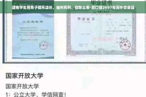 湖南学生用凳子砸死店长，被判死刑，你怎么看-洞口县2007年高中毕业证
