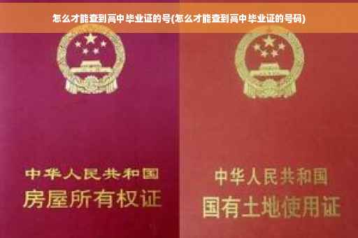 怎么才能查到高中毕业证的号(怎么才能查到高中毕业证的号码)