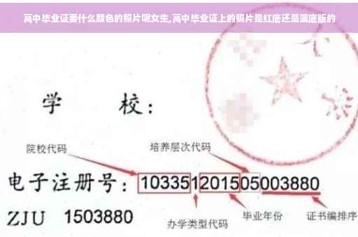 高中毕业证要什么颜色的照片呢女生,高中毕业证上的照片是红底还是蓝底版的