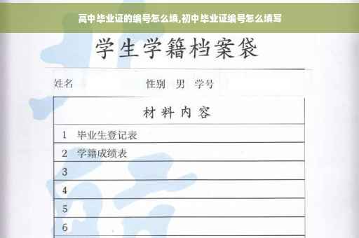 高中毕业证的编号怎么填,初中毕业证编号怎么填写