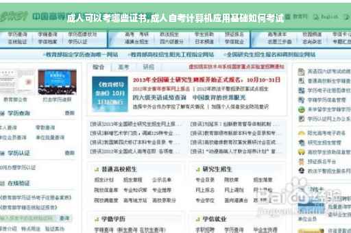 成人可以考哪些证书,成人自考计算机应用基础如何考试