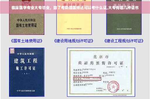 临床医学专业大专毕业，除了考助理医师还可以考什么证,大专有哪几种证书