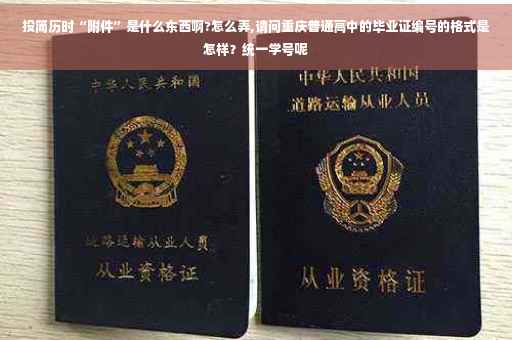 投简历时“附件”是什么东西啊?怎么弄,请问重庆普通高中的毕业证编号的格式是怎样？统一学号呢