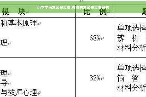 小学学历怎么考大专,在农村怎么考大专证书