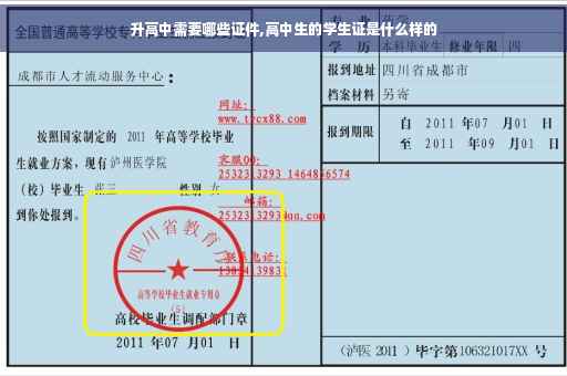 升高中需要哪些证件,高中生的学生证是什么样的