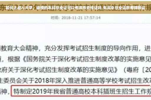 如何上成人大学，函授的本科毕业证可以考律师资格证吗,有高中毕业证想考律师证