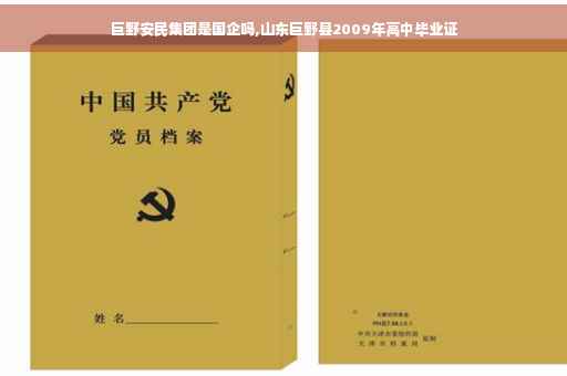 巨野安民集团是国企吗,山东巨野县2009年高中毕业证