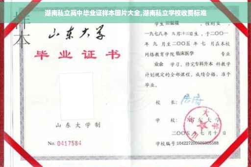 湖南私立高中毕业证样本图片大全,湖南私立学校收费标准