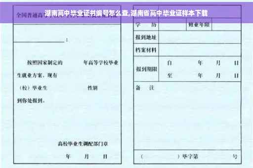 湖南高中毕业证书编号怎么查,湖南省高中毕业证样本下载