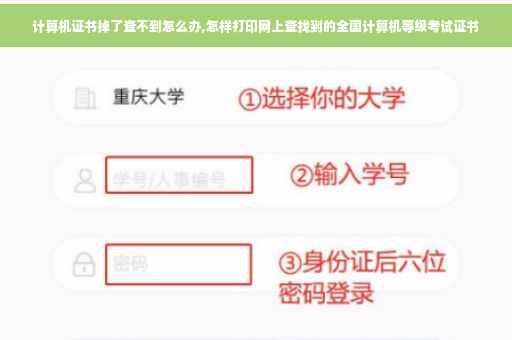 计算机证书掉了查不到怎么办,怎样打印网上查找到的全国计算机等级考试证书