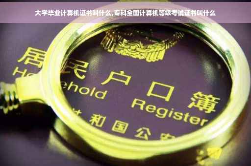 大学毕业计算机证书叫什么,专科全国计算机等级考试证书叫什么