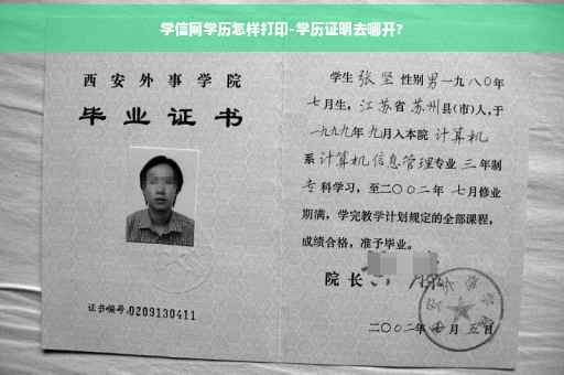 学信网学历怎样打印-学历证明去哪开?