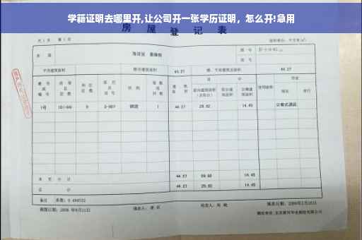 学籍证明去哪里开,让公司开一张学历证明，怎么开!急用