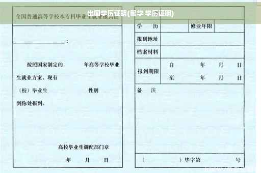 出国学历证明(留学 学历证明)