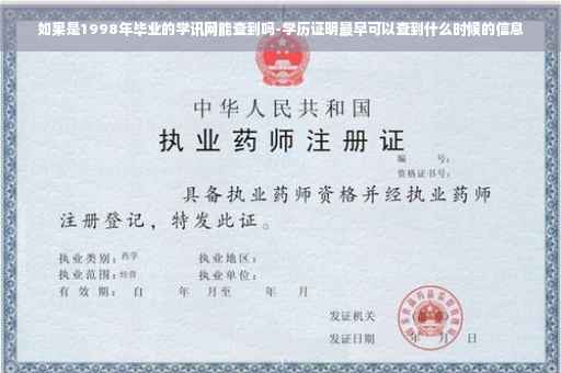 如果是1998年毕业的学讯网能查到吗-学历证明最早可以查到什么时候的信息