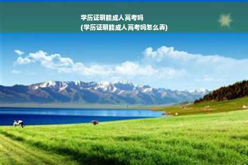 学历证明能成人高考吗
(学历证明能成人高考吗怎么弄)