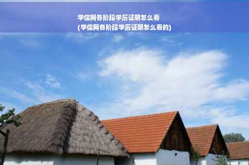 学信网各阶段学历证明怎么看
(学信网各阶段学历证明怎么看的)