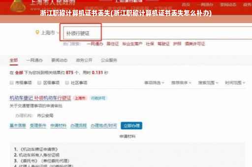 浙江职称计算机证书丢失(浙江职称计算机证书丢失怎么补办)