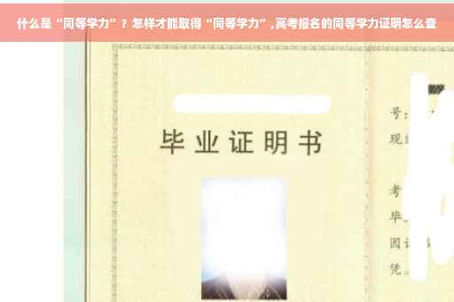 什么是“同等学力”？怎样才能取得“同等学力”,高考报名的同等学力证明怎么查